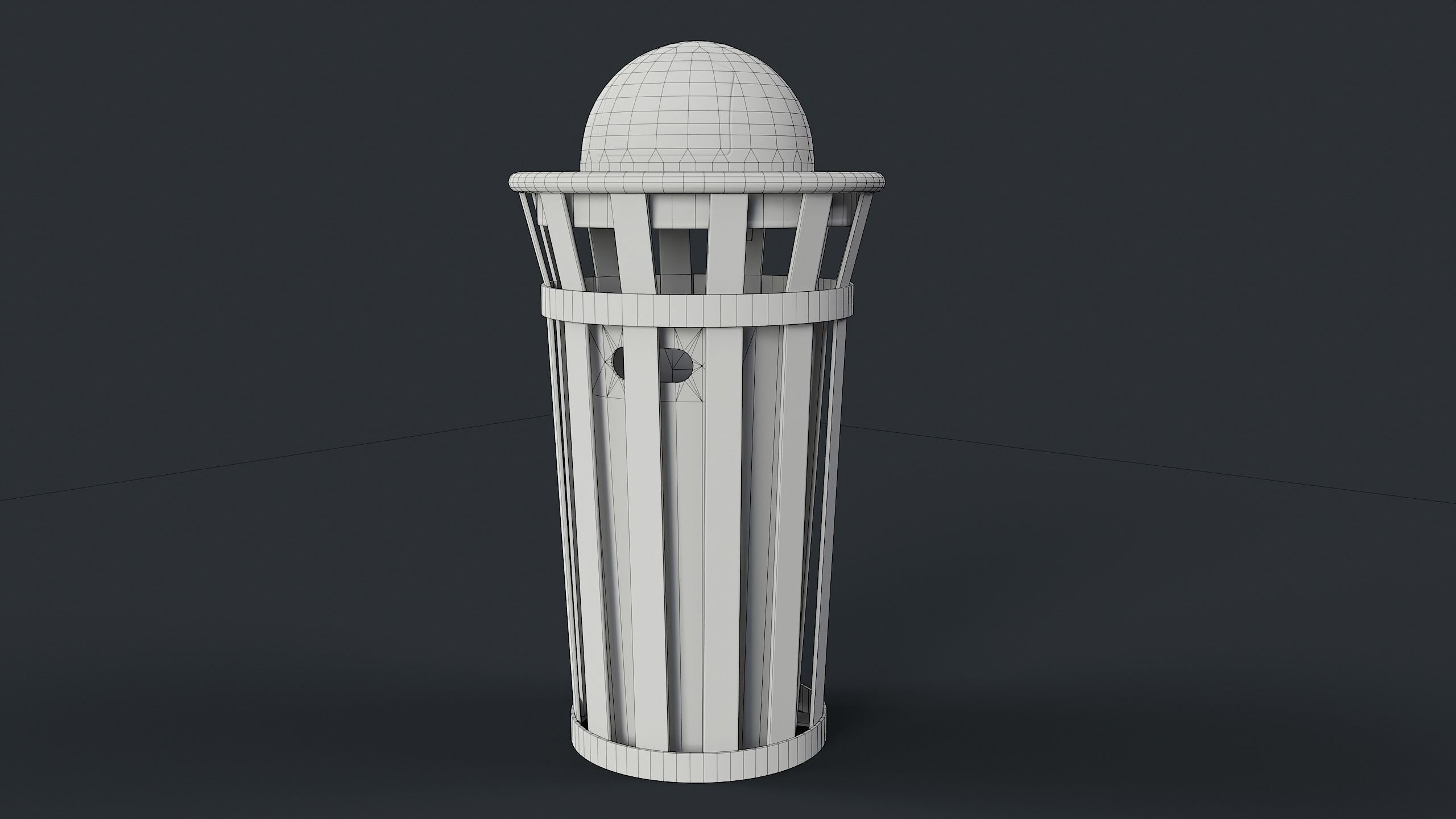 Street Trash Can 8 PBR Game Ready Low-poly 3D model_19