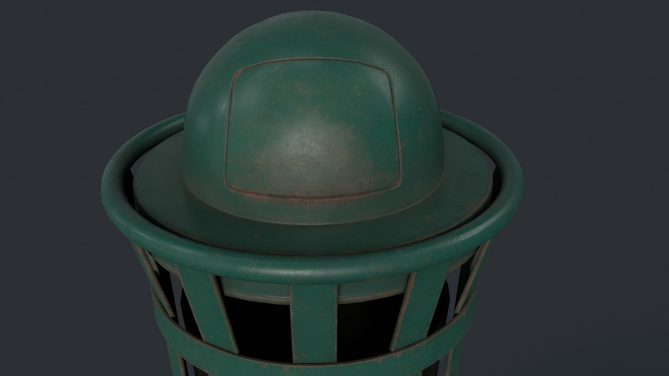 Street Trash Can 8 PBR Game Ready Low-poly 3D model_8