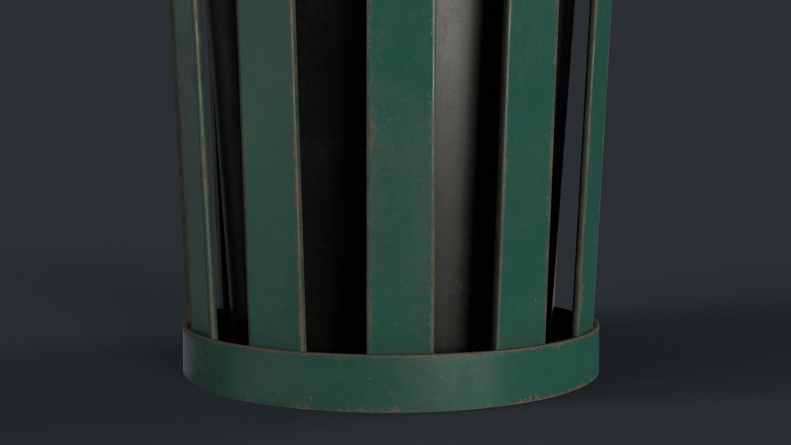 Street Trash Can 8 PBR Game Ready Low-poly 3D model_12