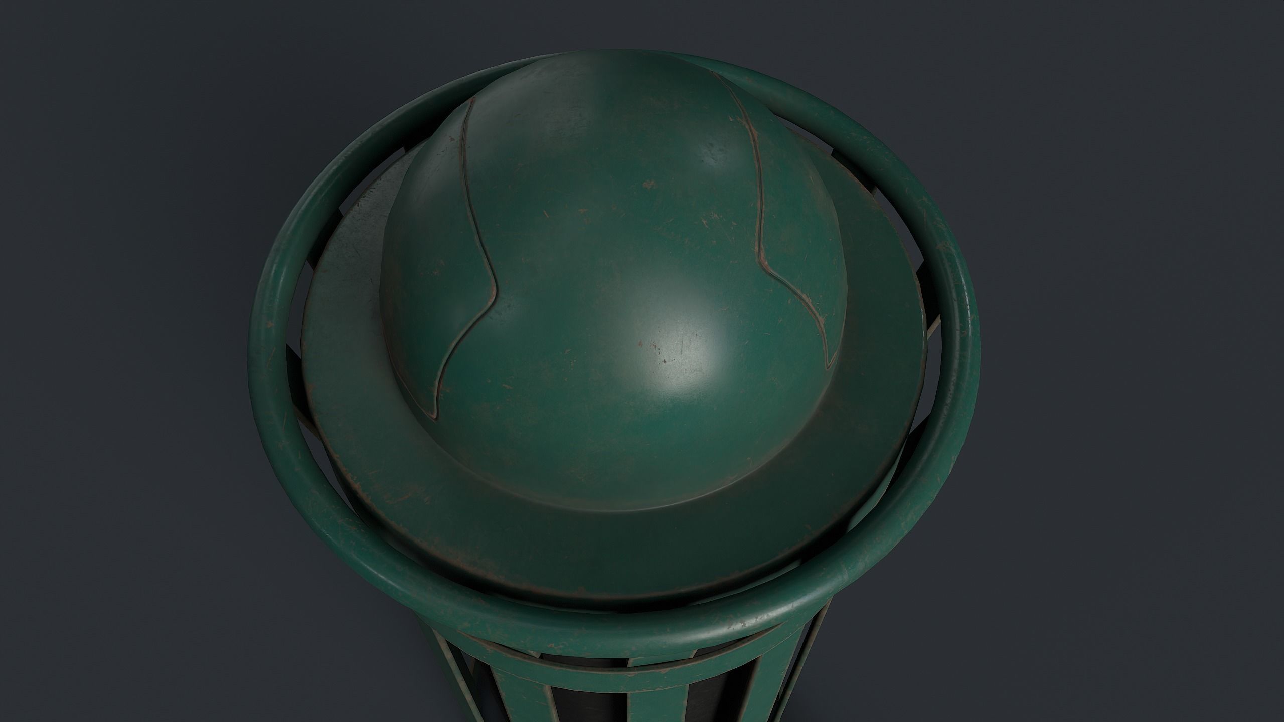 Street Trash Can 8 PBR Game Ready Low-poly 3D model_15