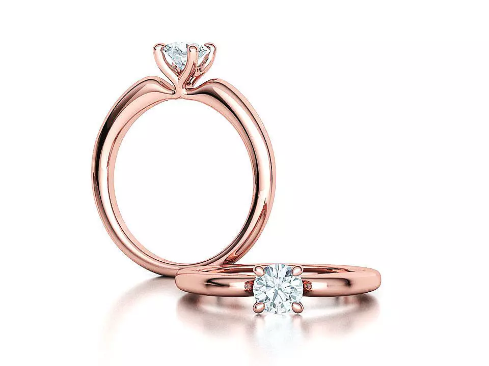 Nora Solitaire Engagement Ring 5mm Stone Own design 3D print model