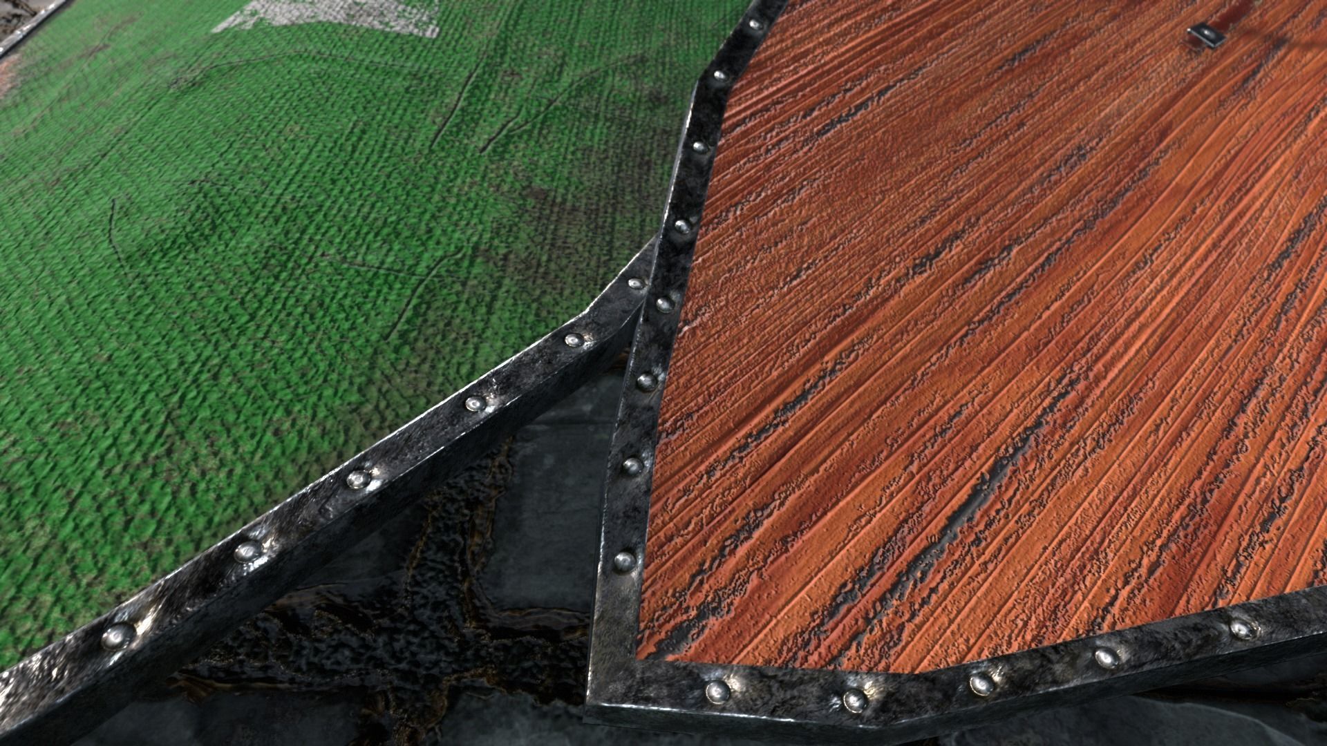 Medieval round shield with coat of arms  2 Low-poly 3D model_4