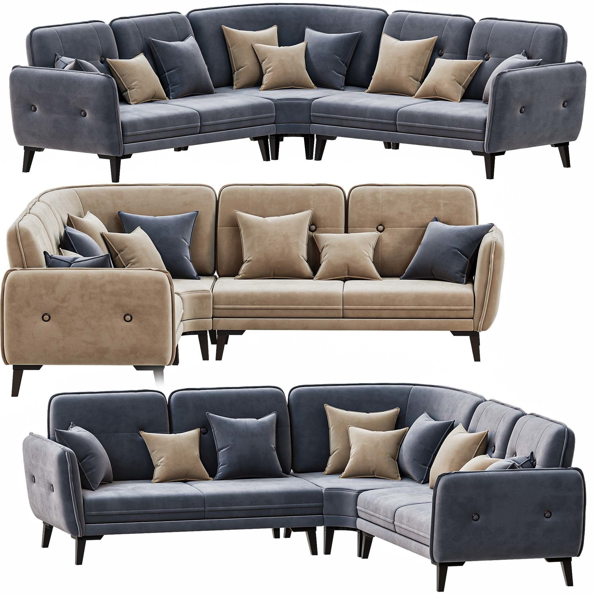 Modern Sofa By Honor Furniture 3D model_3