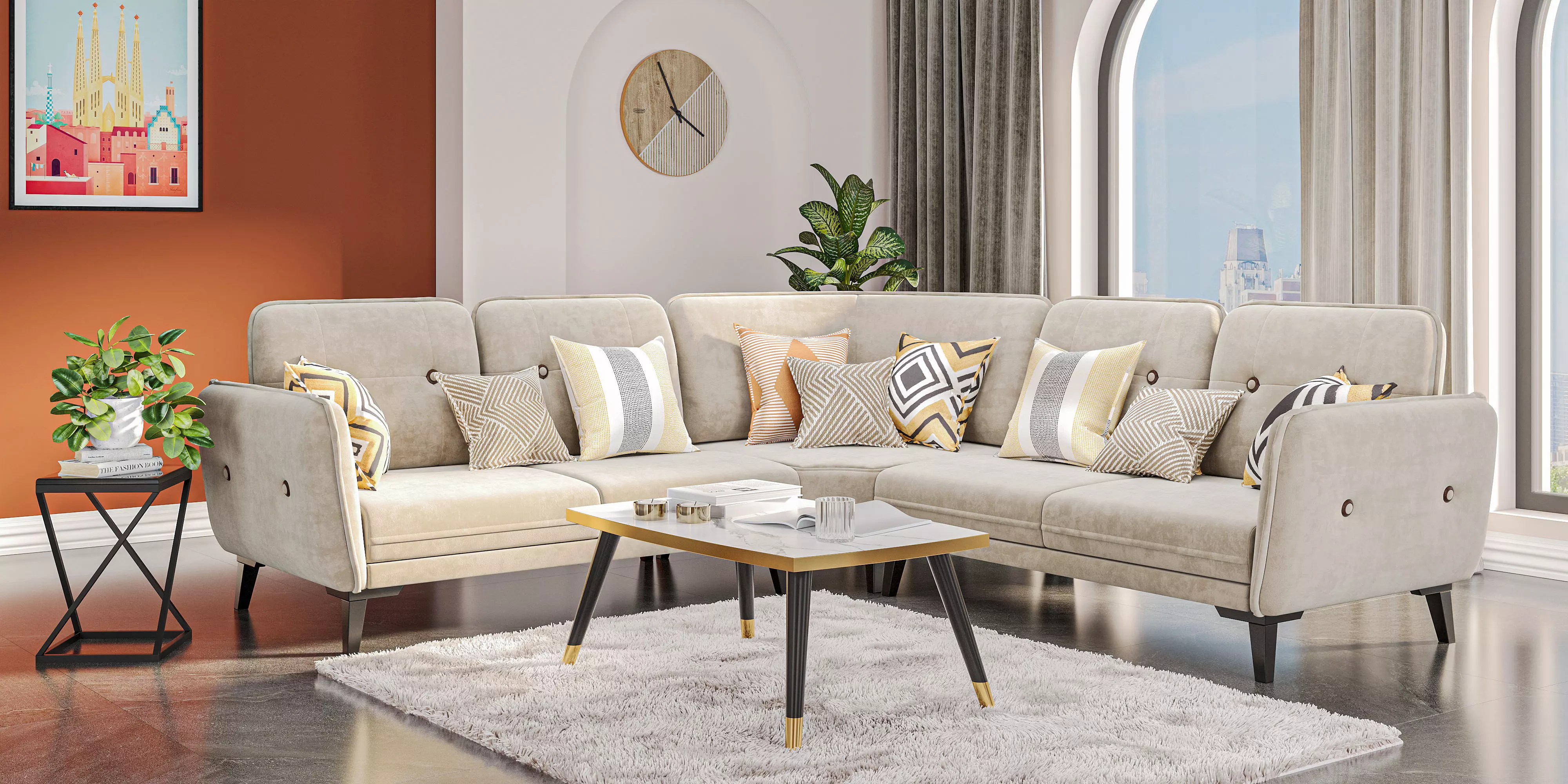 Modern Sofa By Honor Furniture 3D model_0