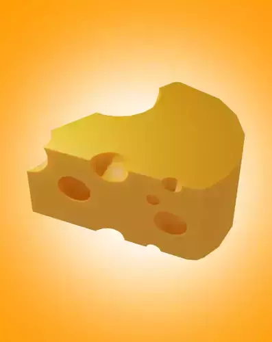 Crafting a Realistic 3D Model of Cheese Using Blender Low-poly 3D model