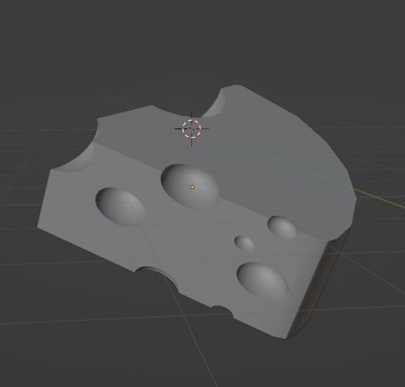Crafting a Realistic 3D Model of Cheese Using Blender Low-poly 3D model_3
