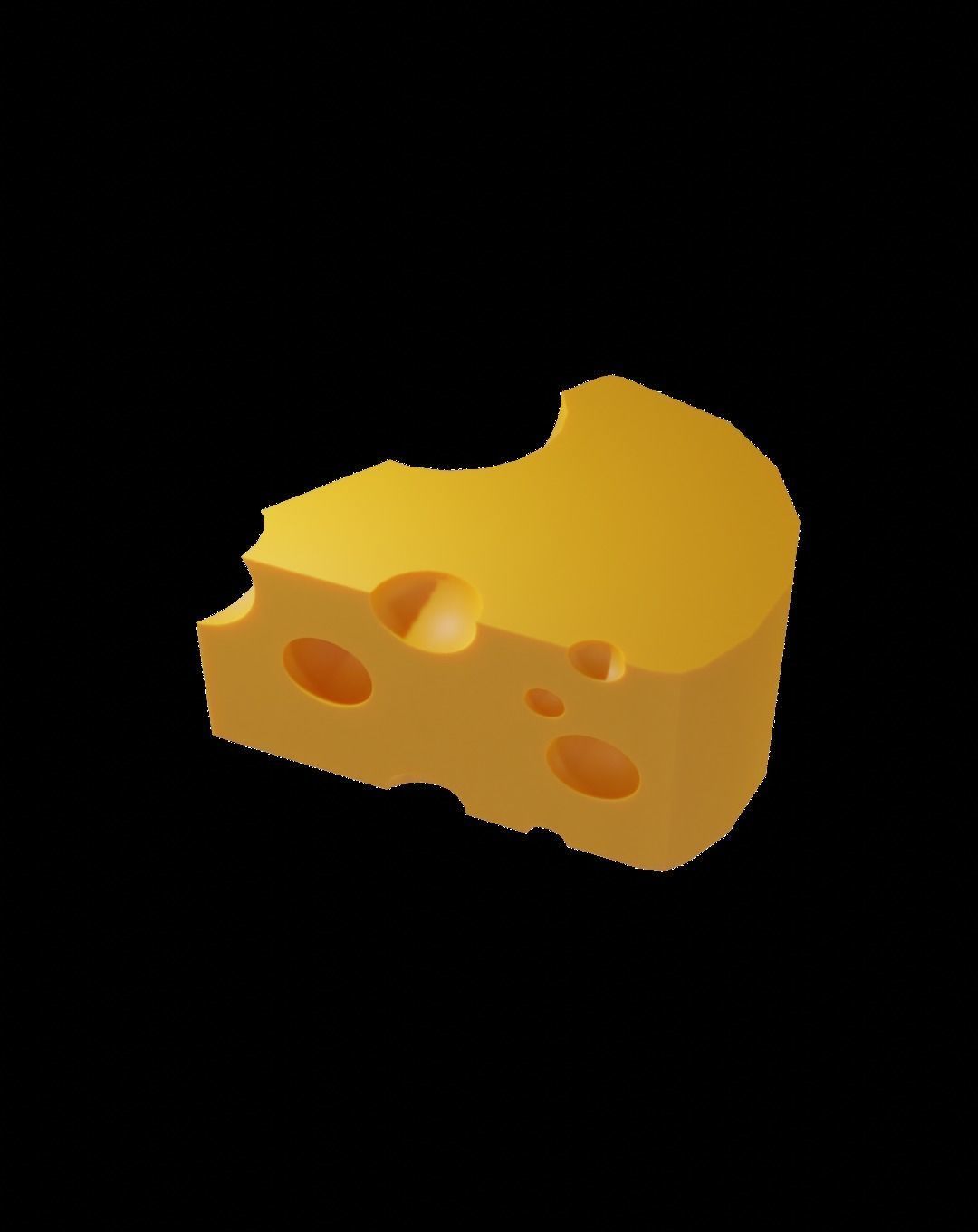 Crafting a Realistic 3D Model of Cheese Using Blender Low-poly 3D model_2