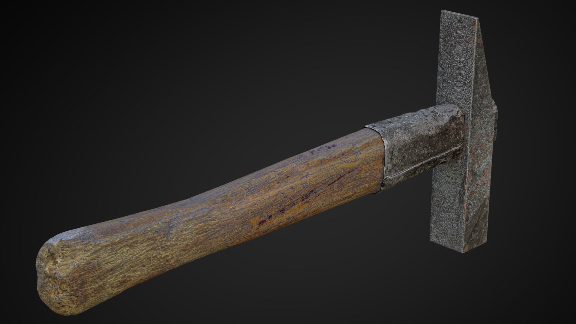 Old hammer Low-poly 3D model_3