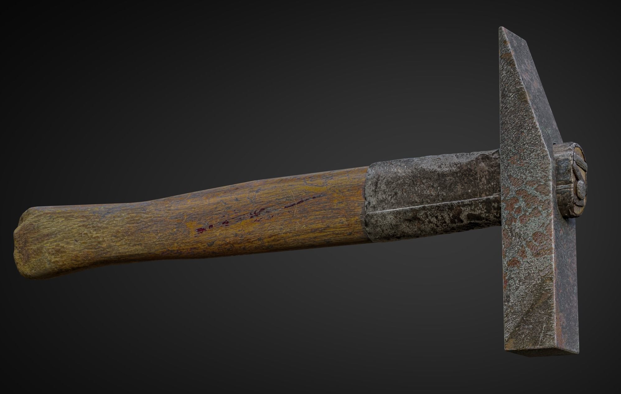 Old hammer Low-poly 3D model_1