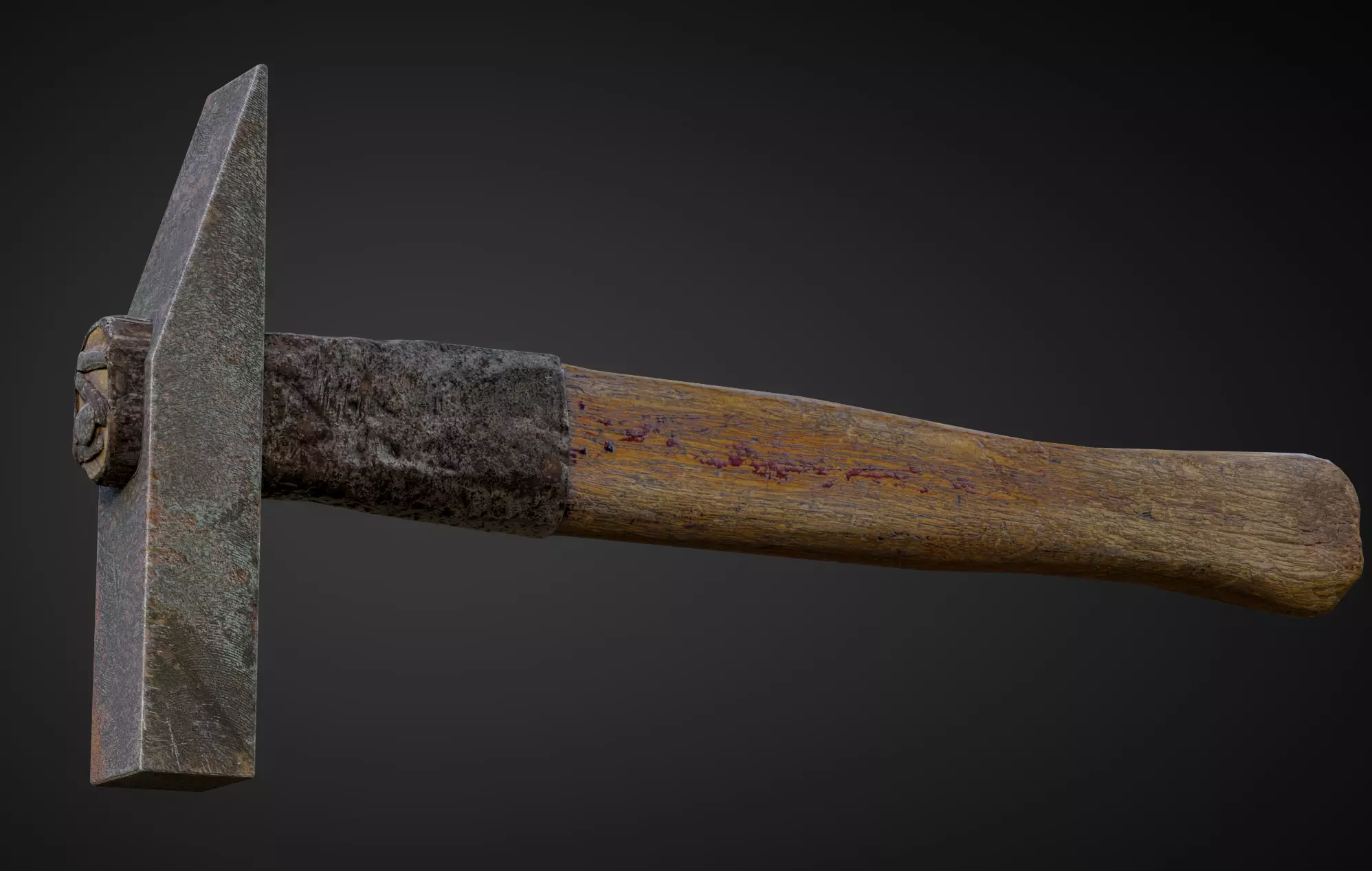 Old hammer Low-poly 3D model_0