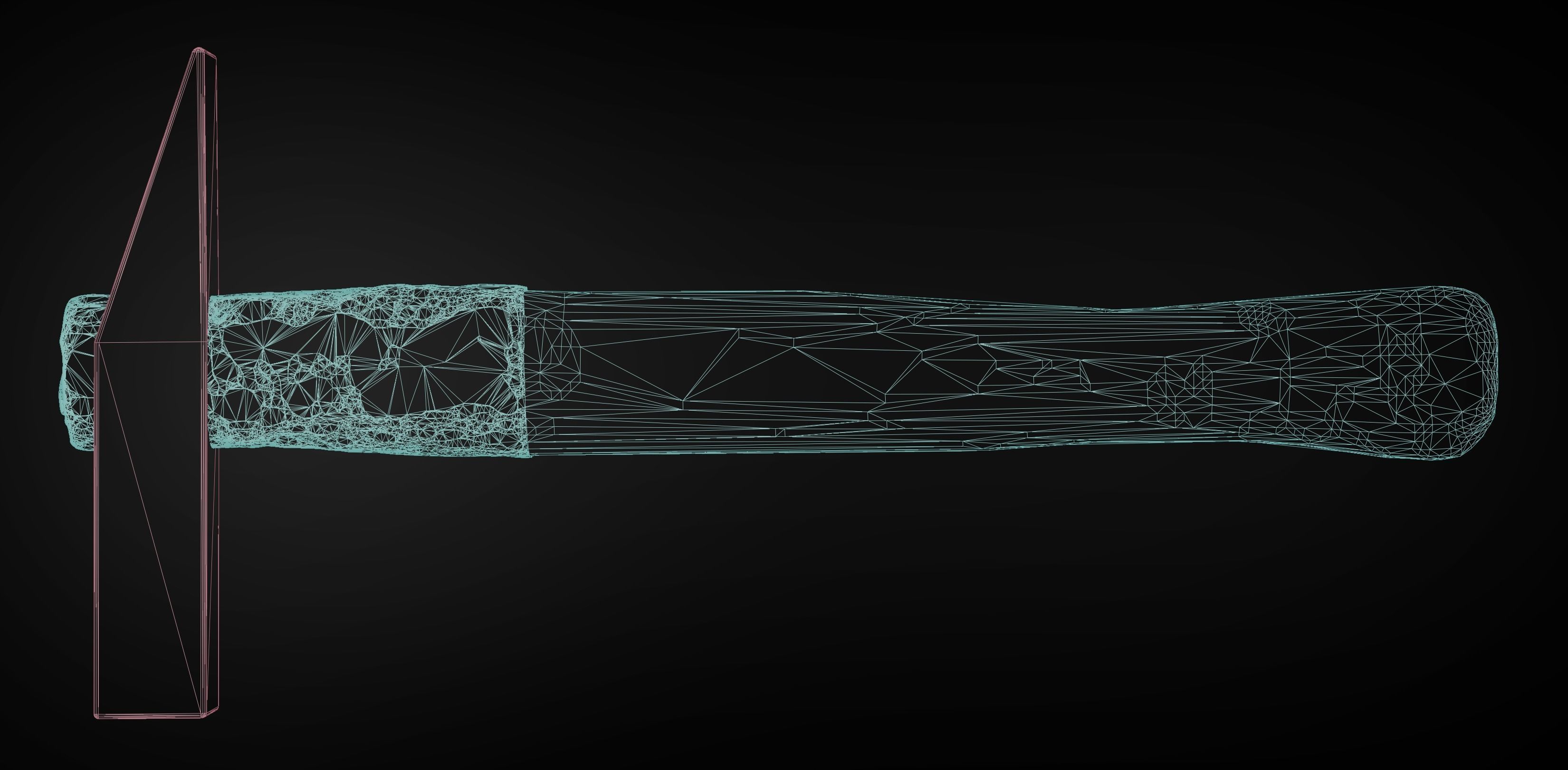 Old hammer Low-poly 3D model_6