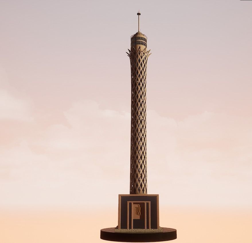 Cairo Tower 3D model_3