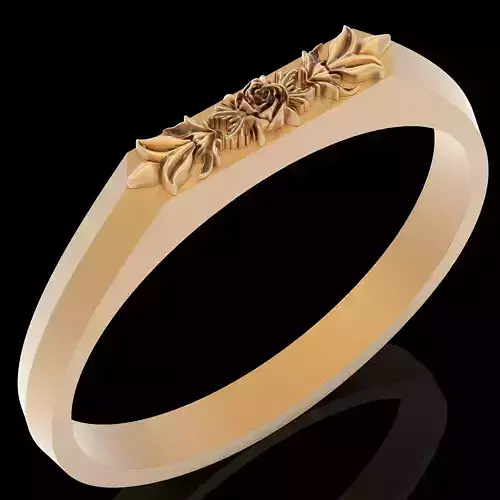 Flower rose lux ring silver gold printable jewelry 3D model