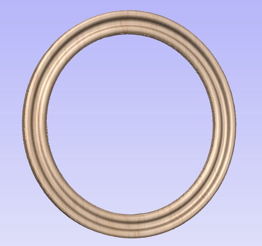 Simple Round frame file for picture photo mirror cnc 3D print model_1