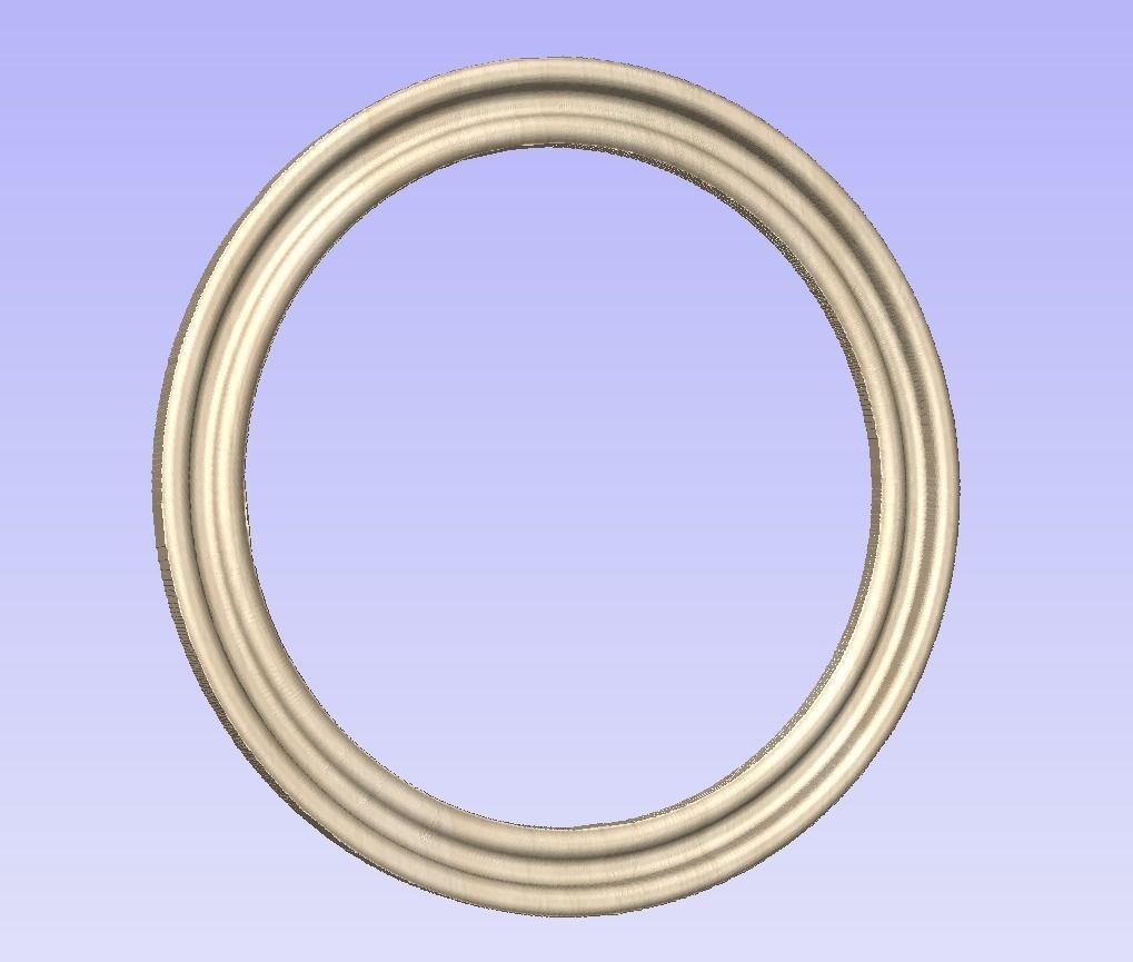 Simple Round frame file for picture photo mirror cnc 3D print model_3