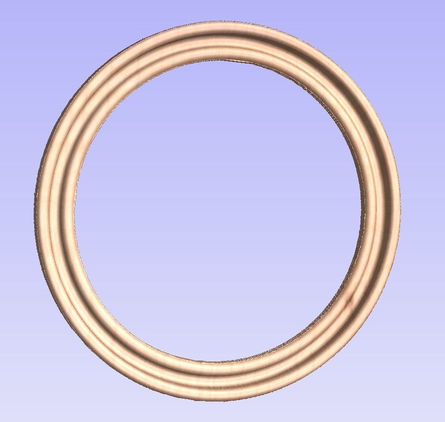 Simple Round frame file for picture photo mirror cnc 3D print model_8