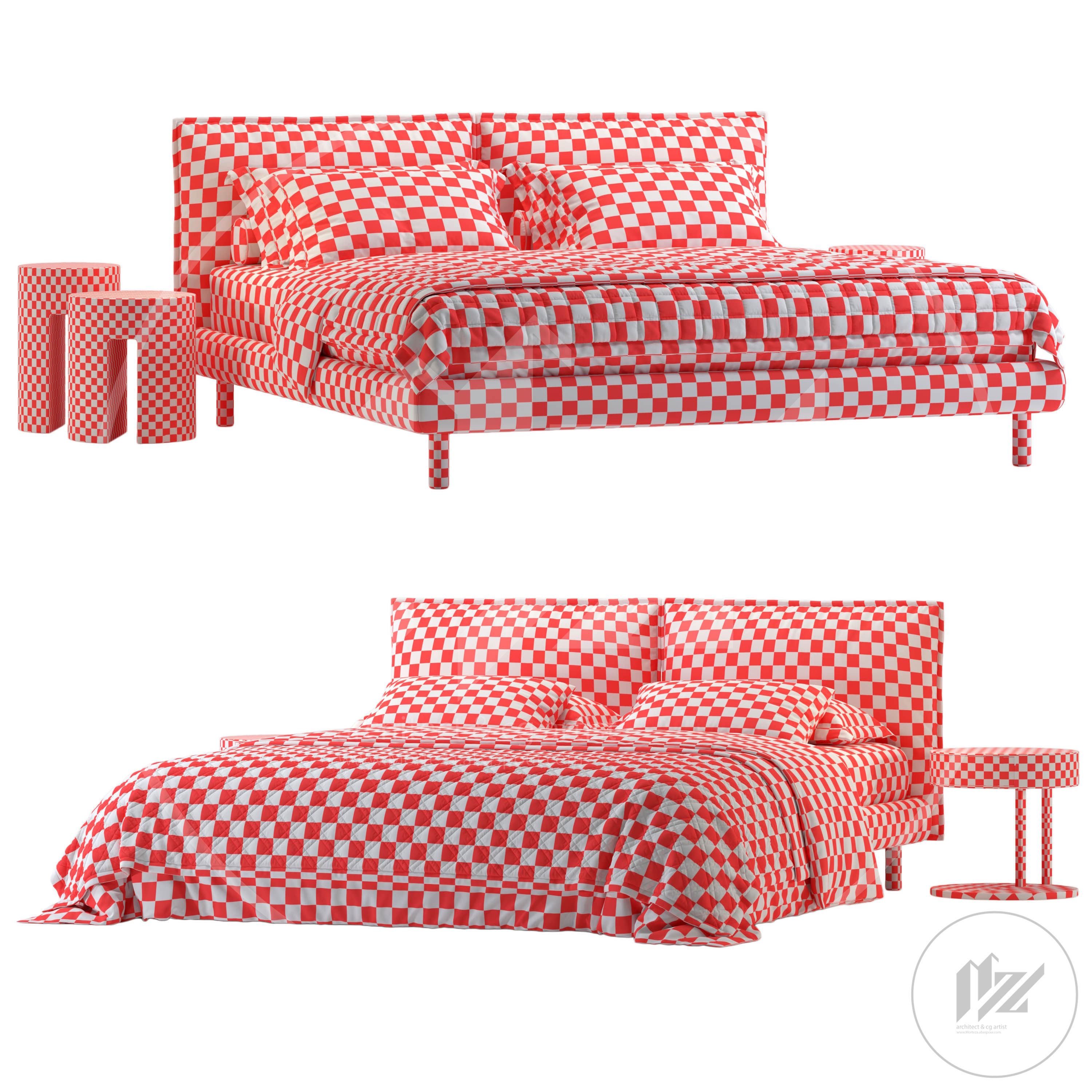 Meridiani Oliver Bed 3D model_3