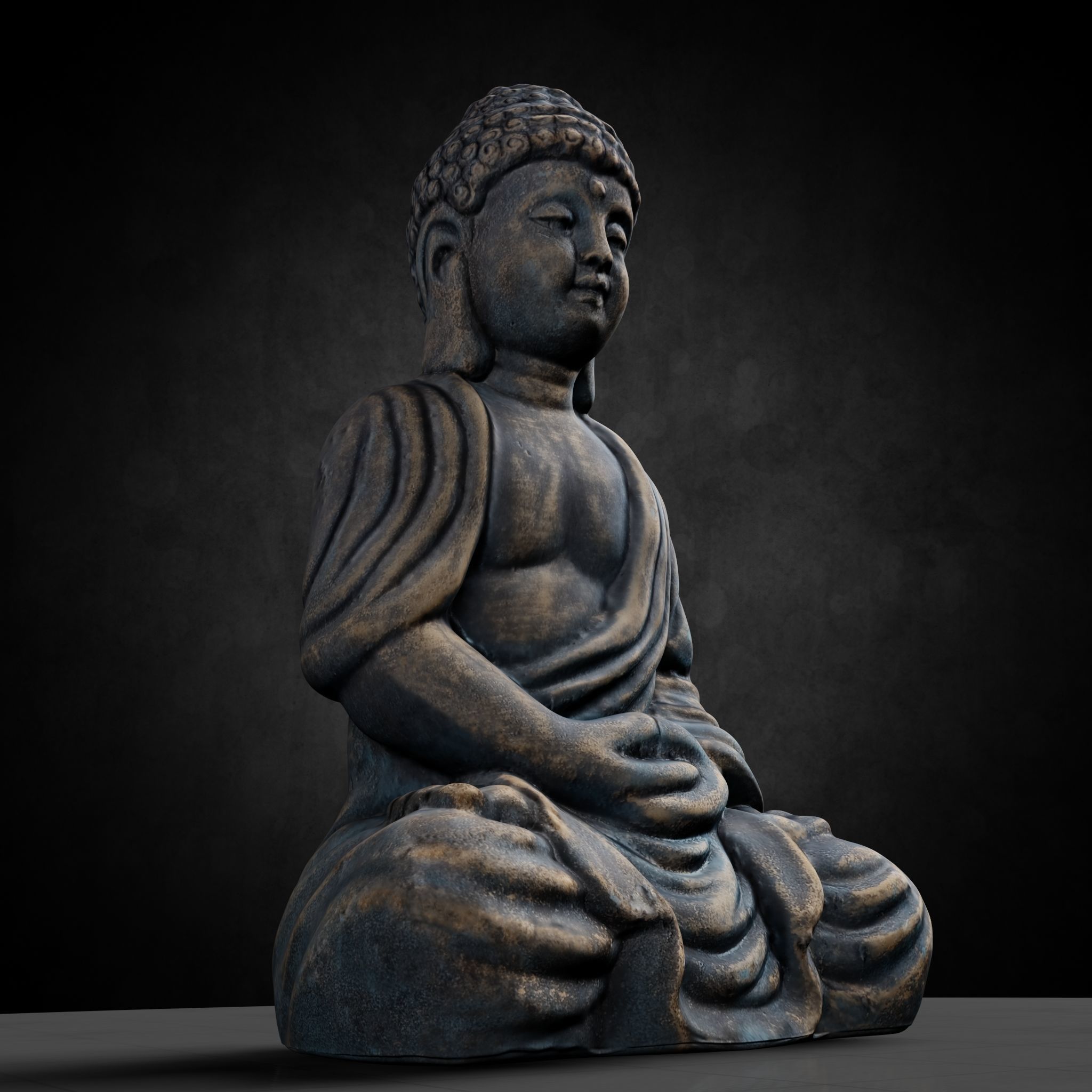 Buddha Photorealistic PBR Low-poly 3D model_14