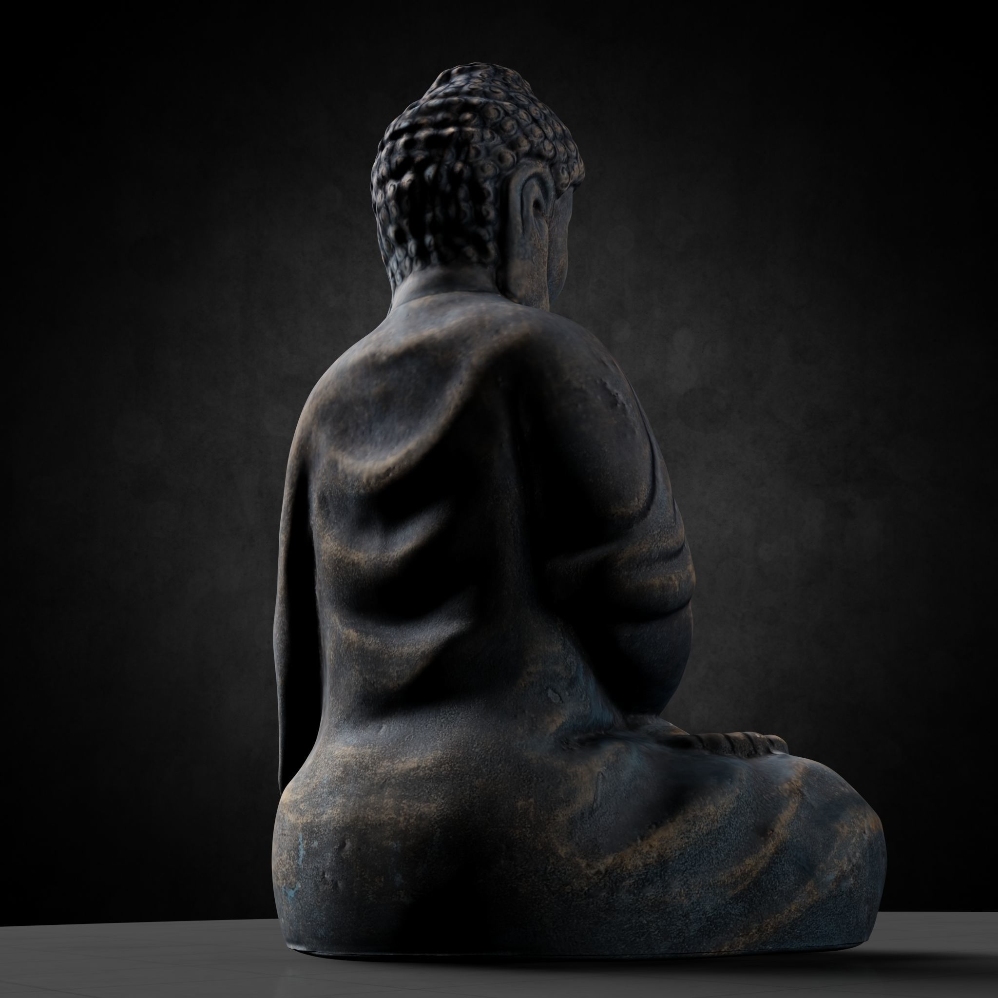Buddha Photorealistic PBR Low-poly 3D model_10