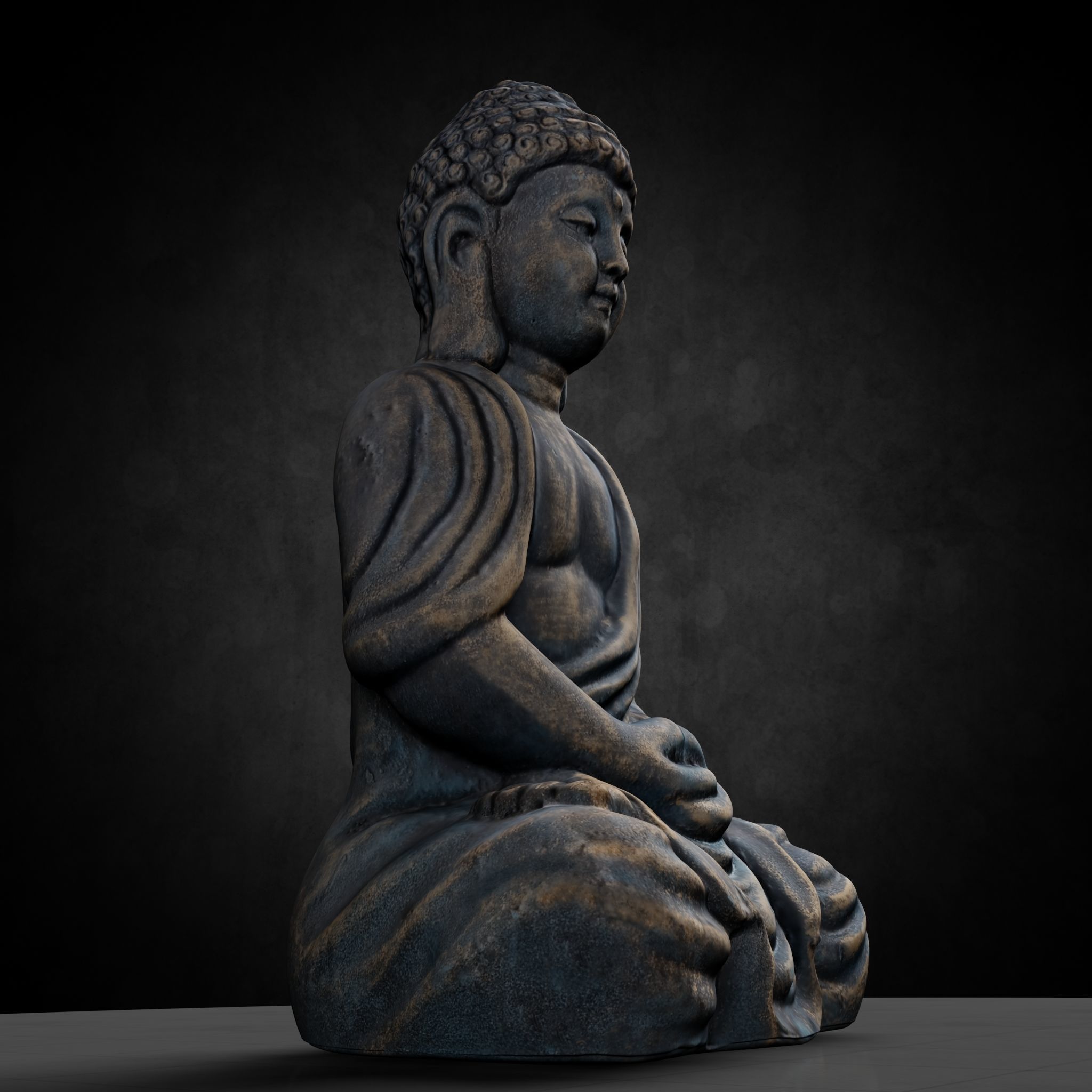 Buddha Photorealistic PBR Low-poly 3D model_7