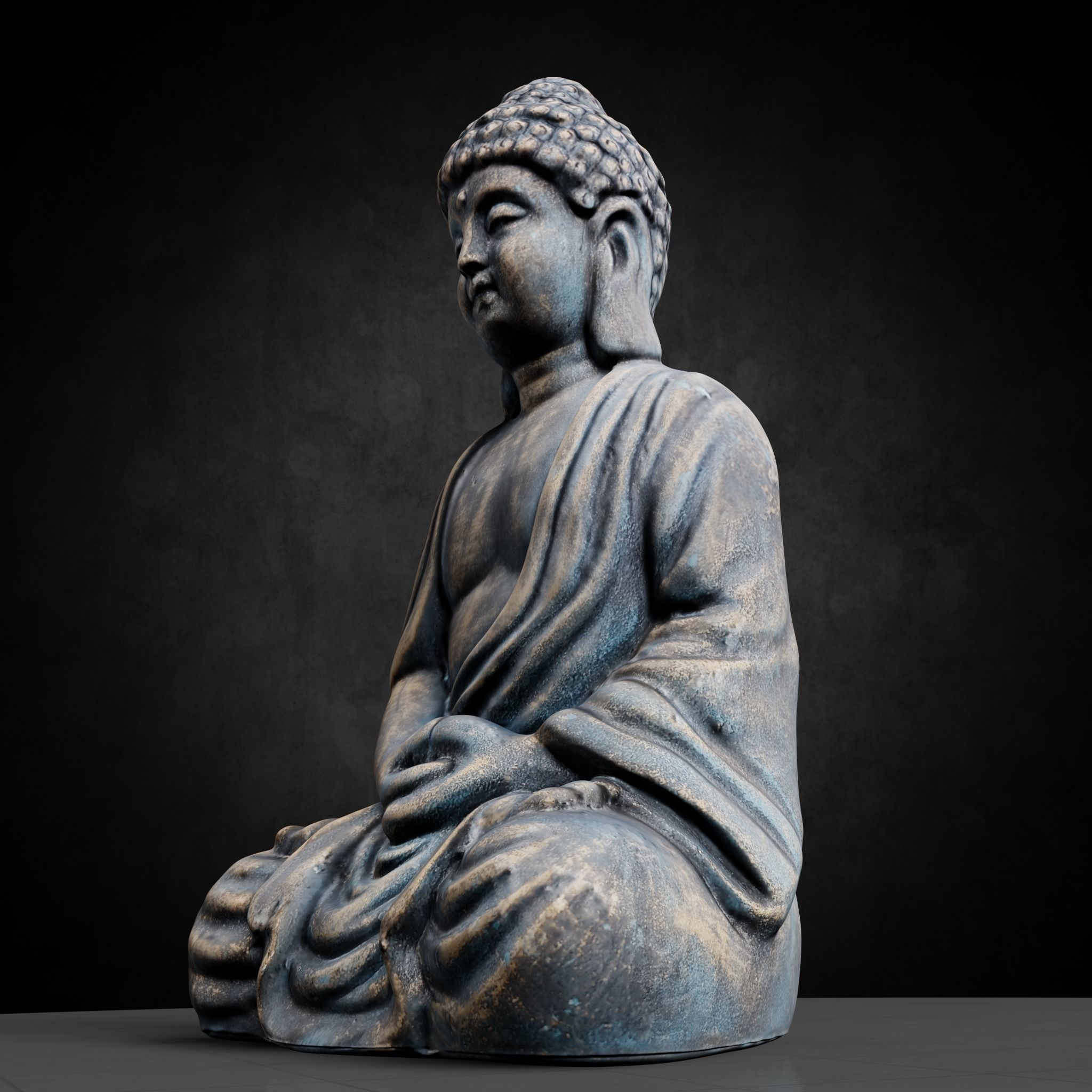 Buddha Photorealistic PBR Low-poly 3D model_11