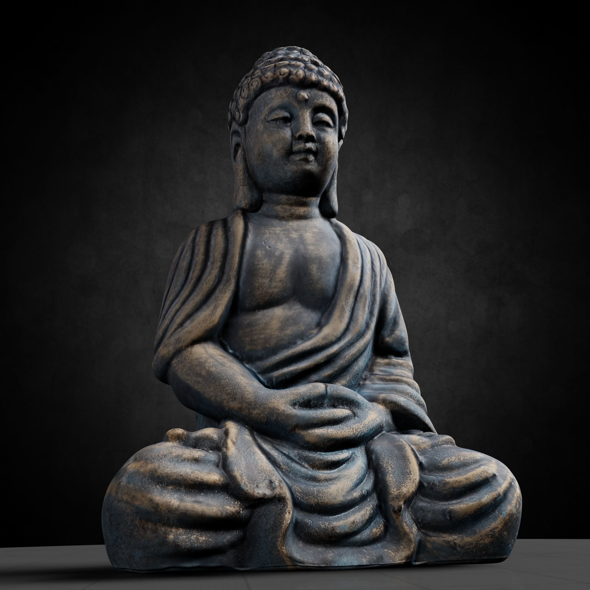 Buddha Photorealistic PBR Low-poly 3D model_17
