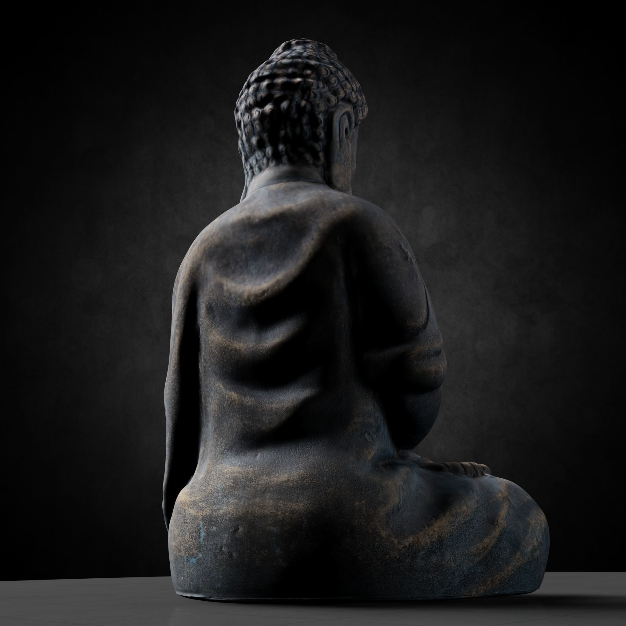Buddha Photorealistic PBR Low-poly 3D model_8