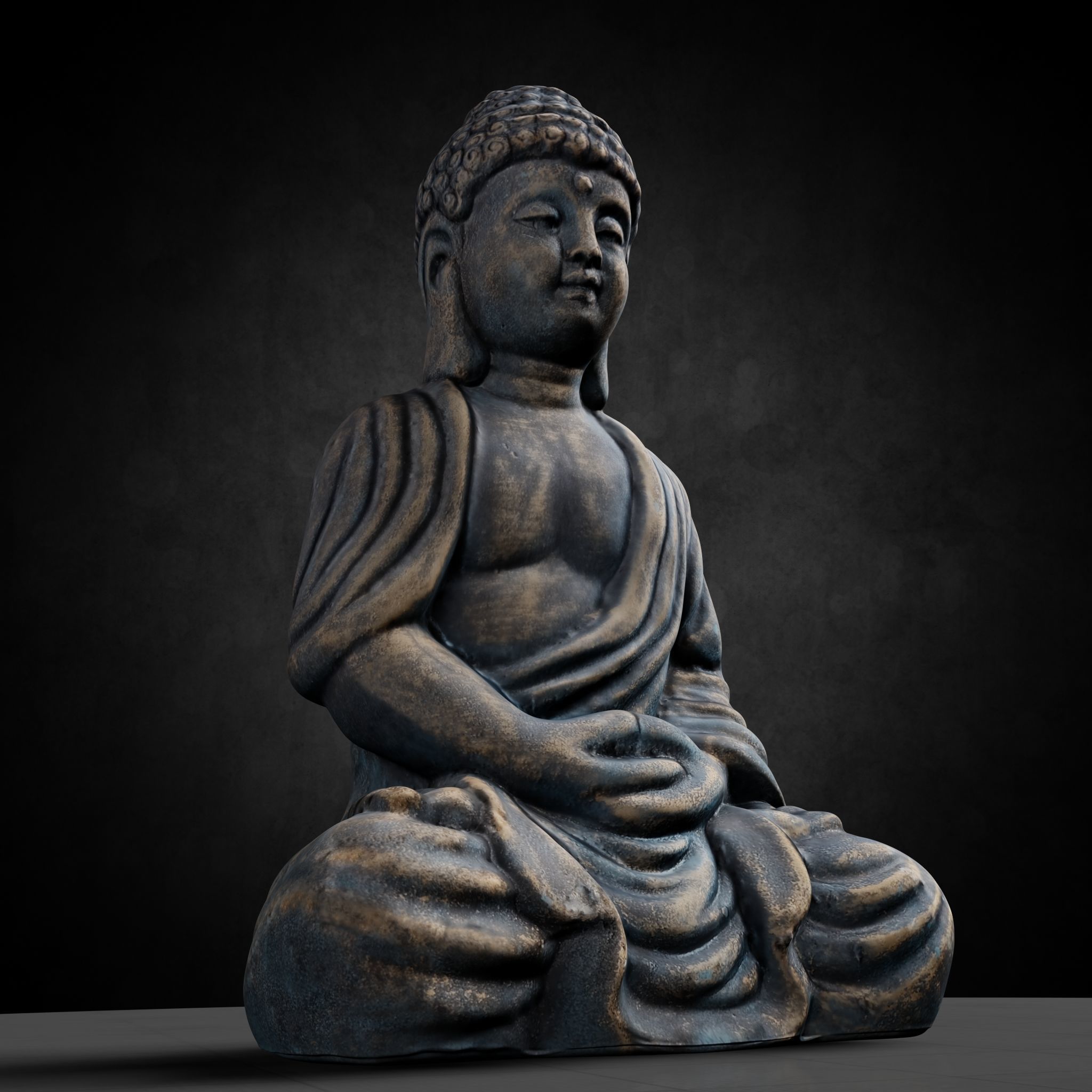Buddha Photorealistic PBR Low-poly 3D model_34