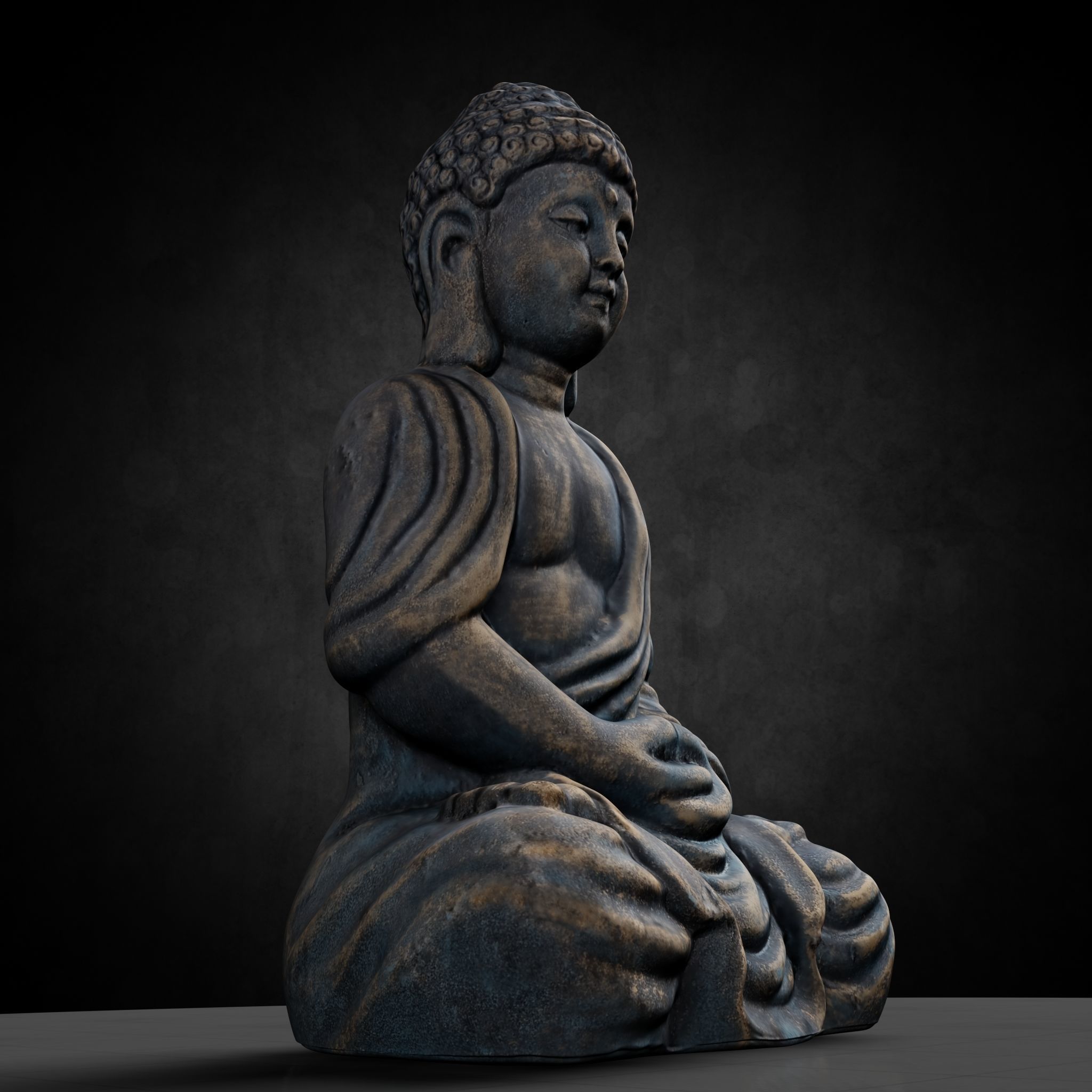 Buddha Photorealistic PBR Low-poly 3D model_36