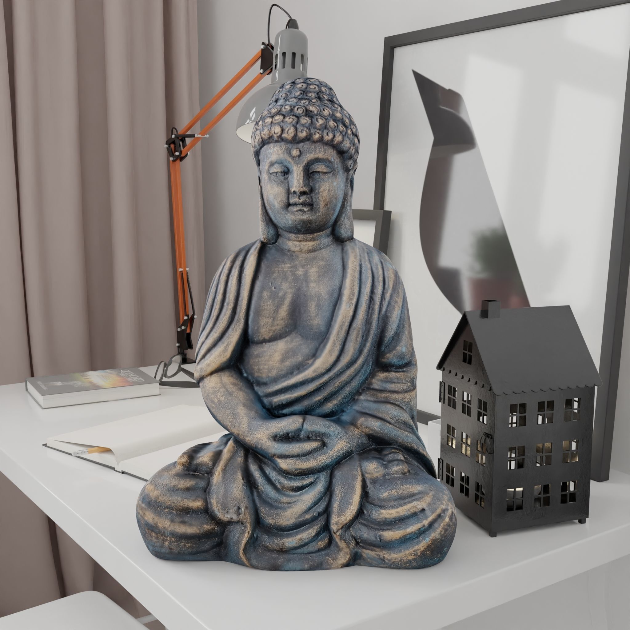 Buddha Photorealistic PBR Low-poly 3D model_3
