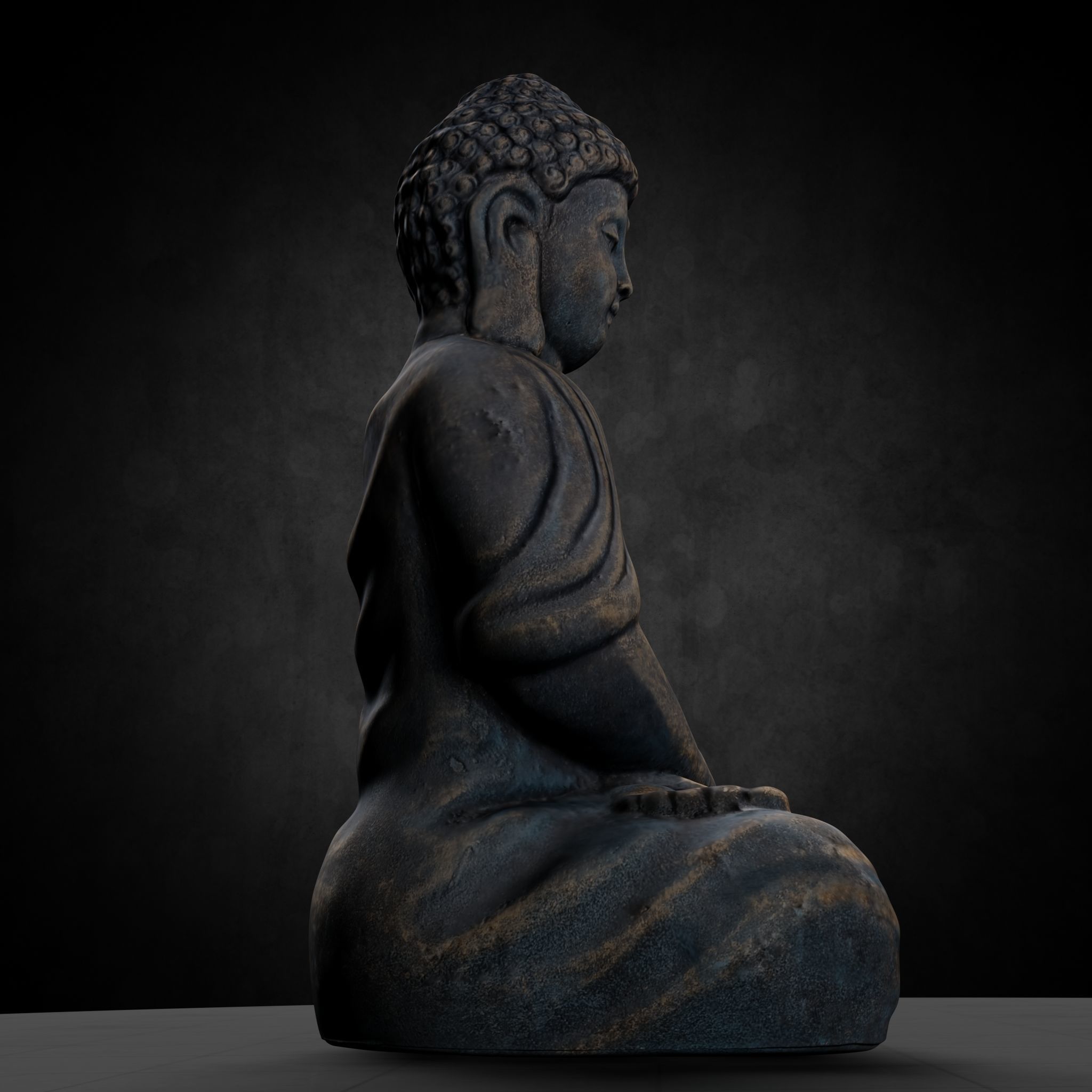 Buddha Photorealistic PBR Low-poly 3D model_26