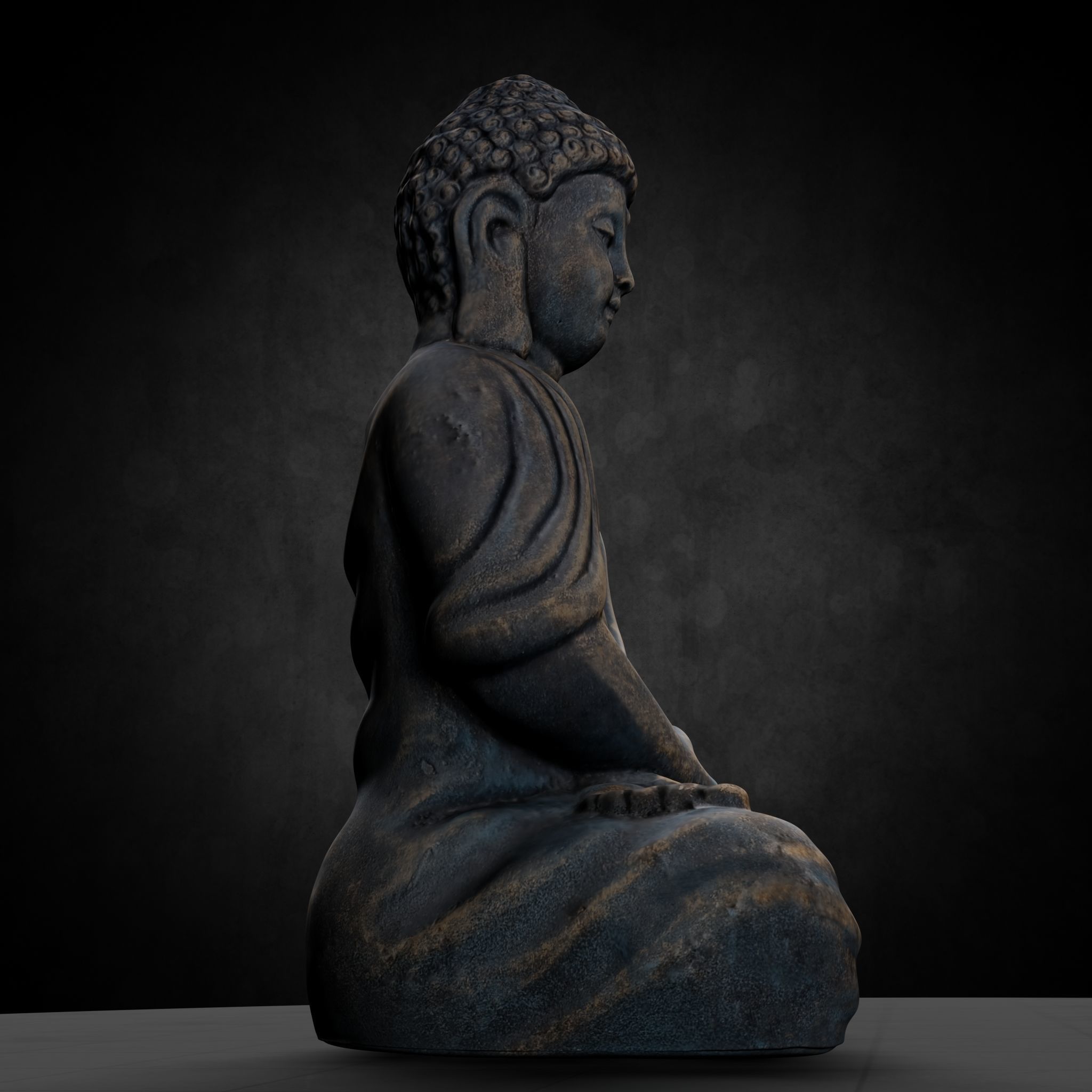 Buddha Photorealistic PBR Low-poly 3D model_29