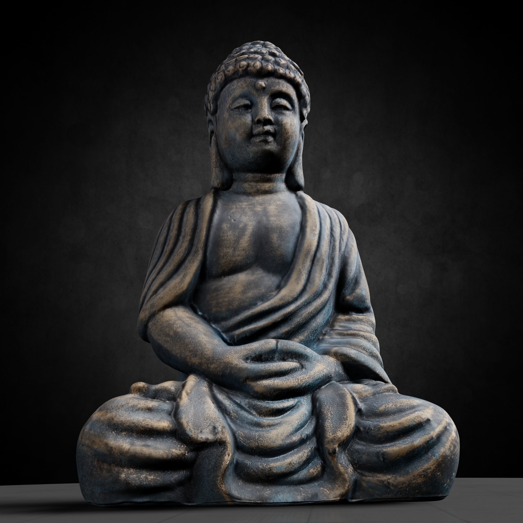 Buddha Photorealistic PBR Low-poly 3D model_41