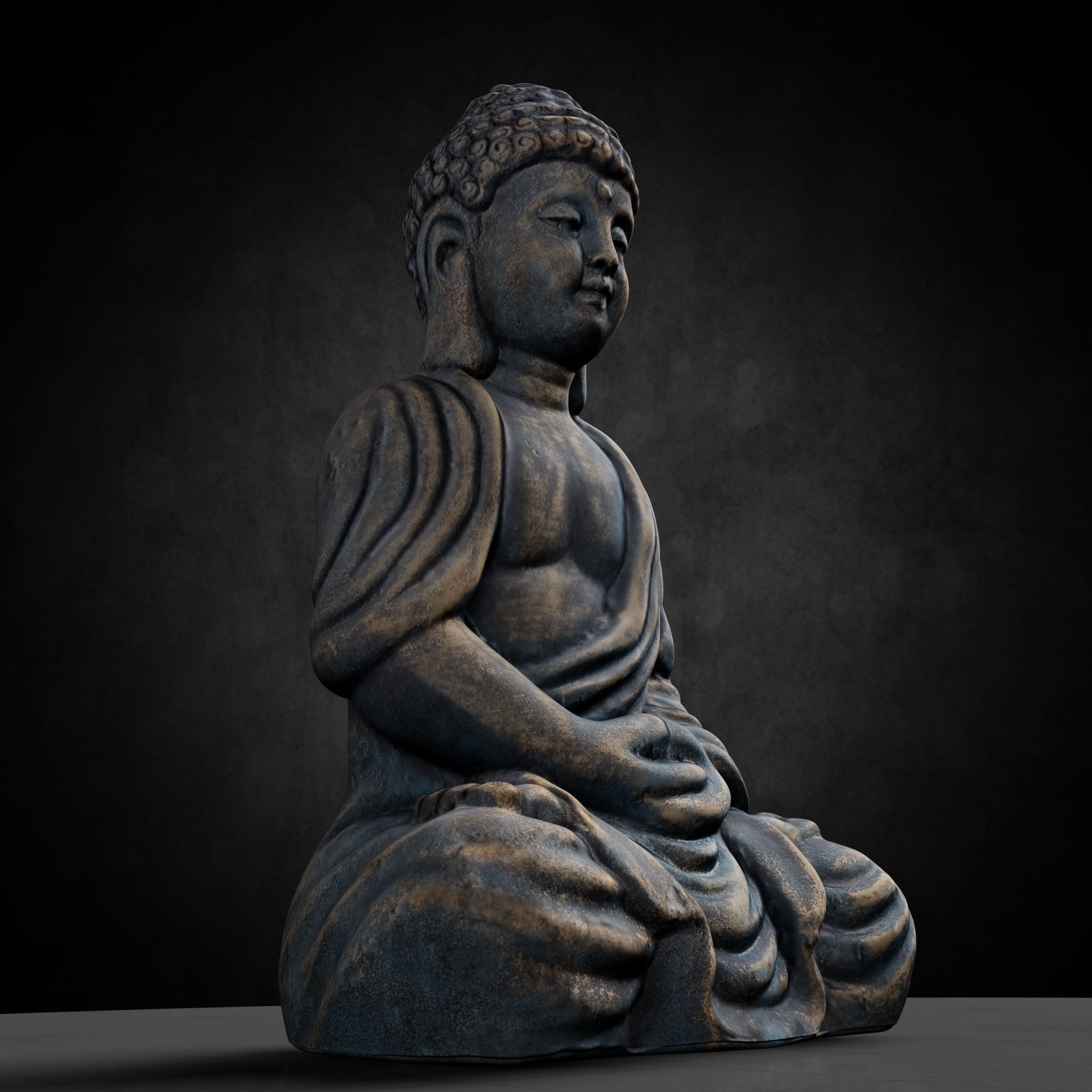 Buddha Photorealistic PBR Low-poly 3D model_19