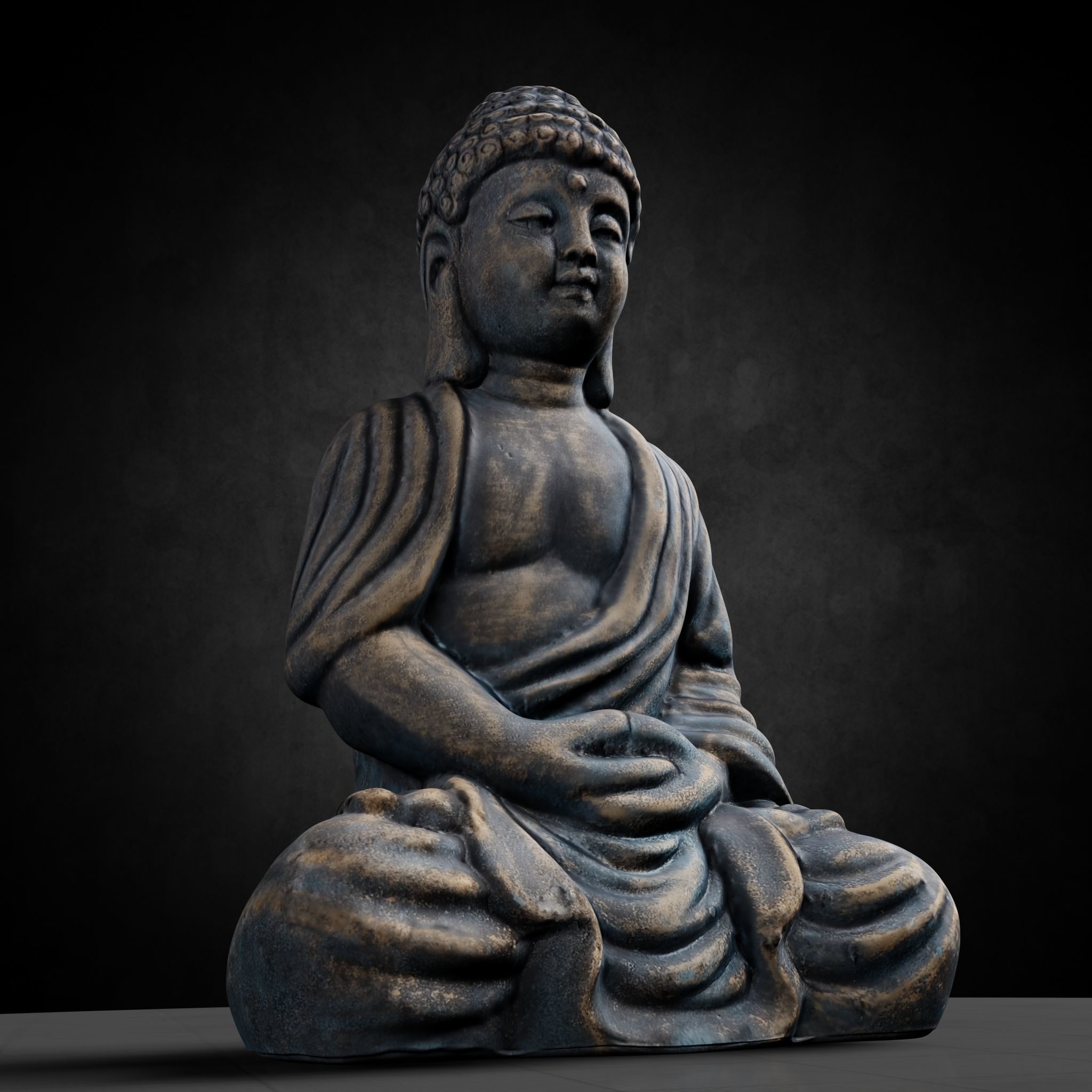 Buddha Photorealistic PBR Low-poly 3D model_35