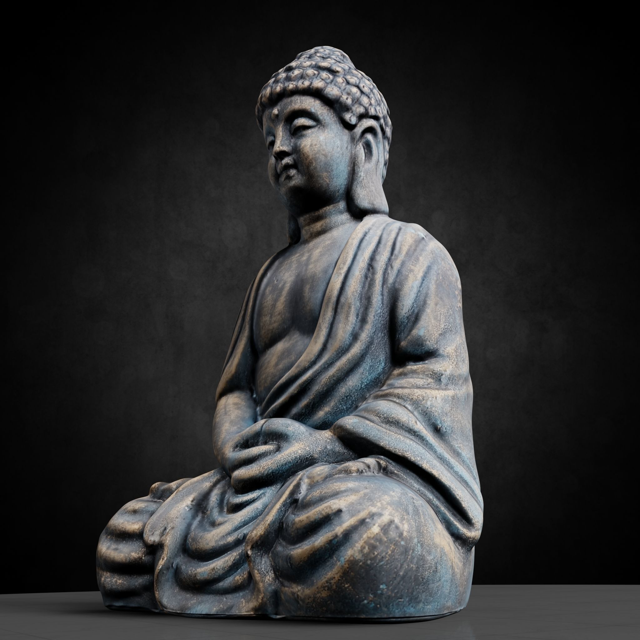 Buddha Photorealistic PBR Low-poly 3D model_18