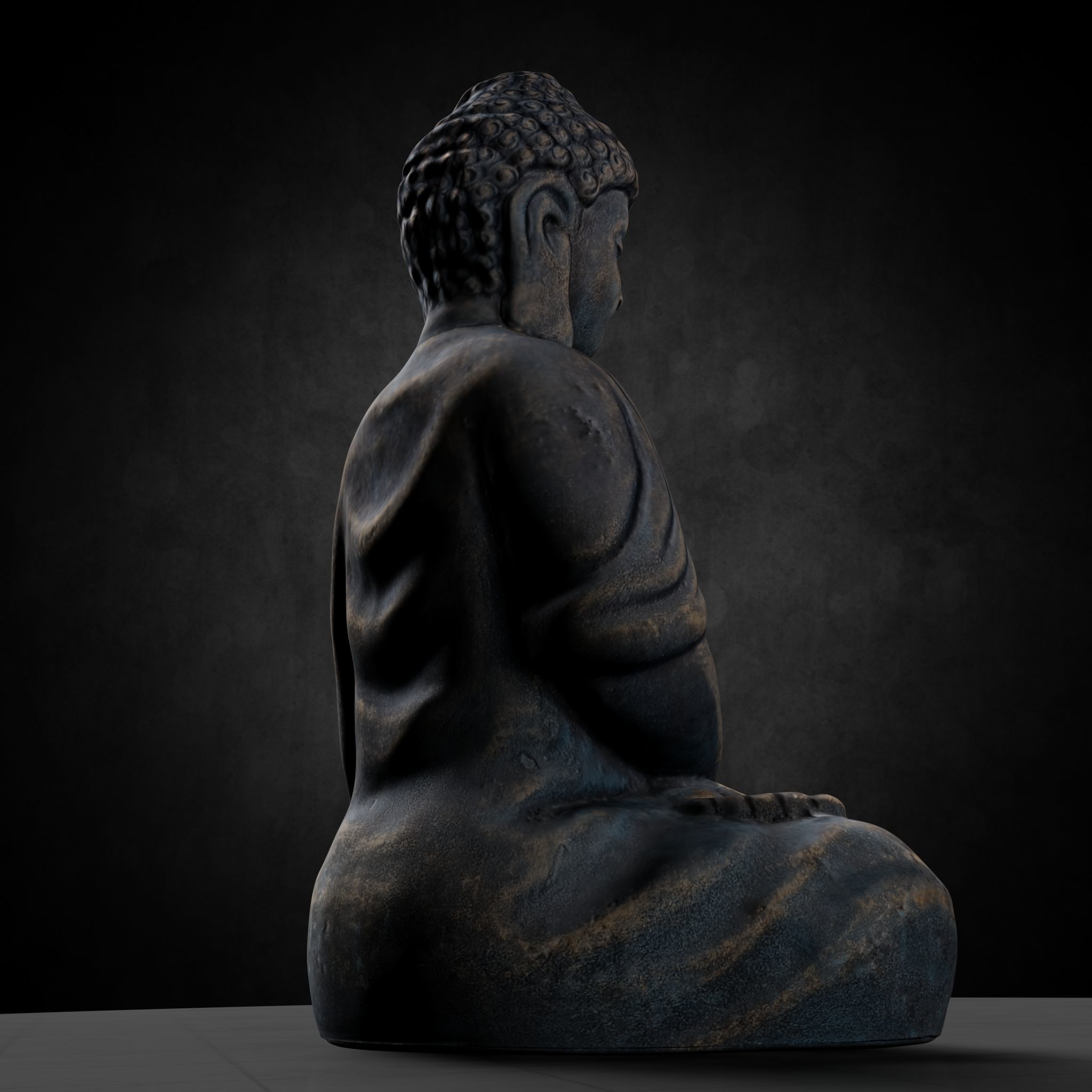 Buddha Photorealistic PBR Low-poly 3D model_15