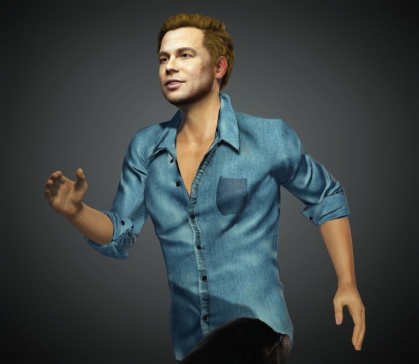 Robert Downey Jr Low-poly 3D model Low-poly 3D model_10