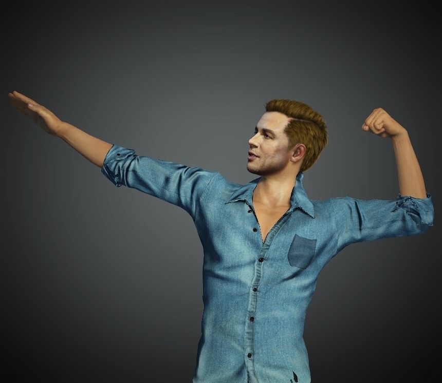 Robert Downey Jr Low-poly 3D model Low-poly 3D model_18