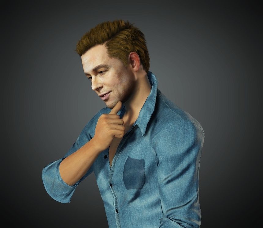 Robert Downey Jr Low-poly 3D model Low-poly 3D model_13