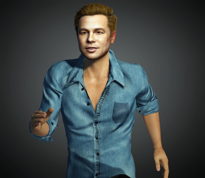 Robert Downey Jr Low-poly 3D model Low-poly 3D model_14