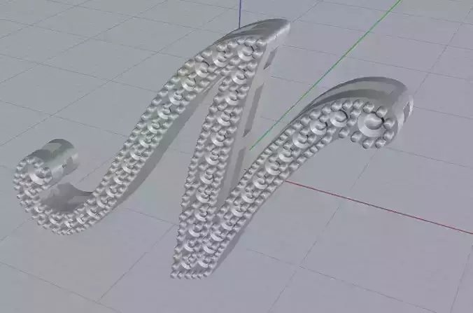 Lettera N diamanti - Letters N diamond 