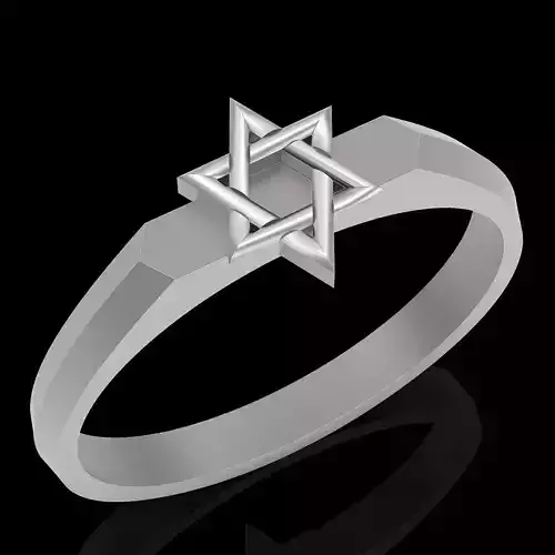 Star of David ring silver gold printabie jewelry 3D model 3D print model