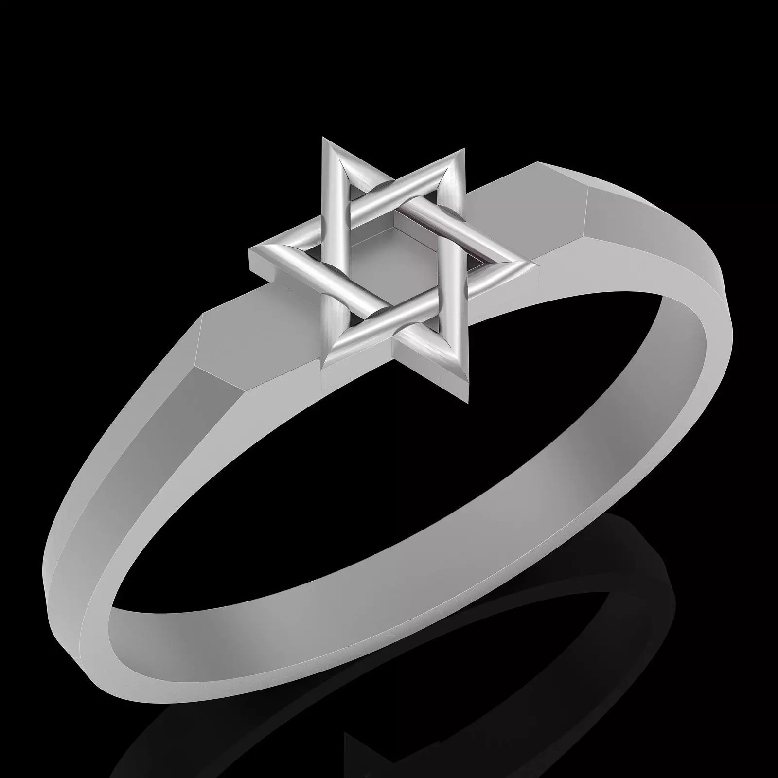 Star of David ring silver gold printabie jewelry 3D model 3D print model