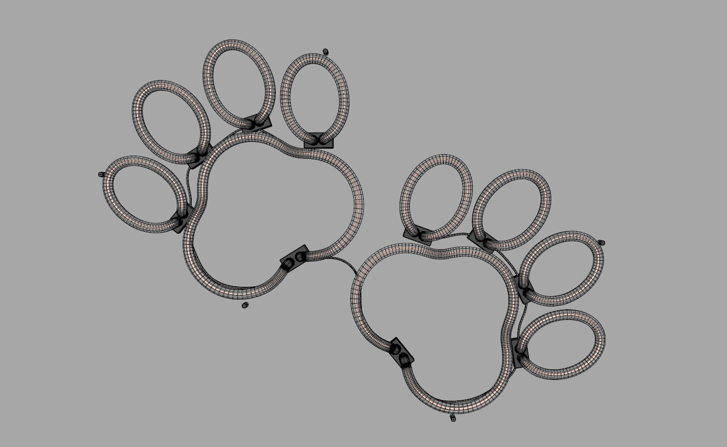 Dog Paws - Neon Sign 3D model_6