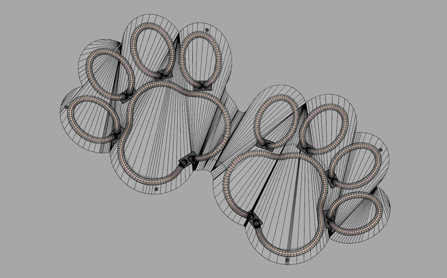 Dog Paws - Neon Sign 3D model_5