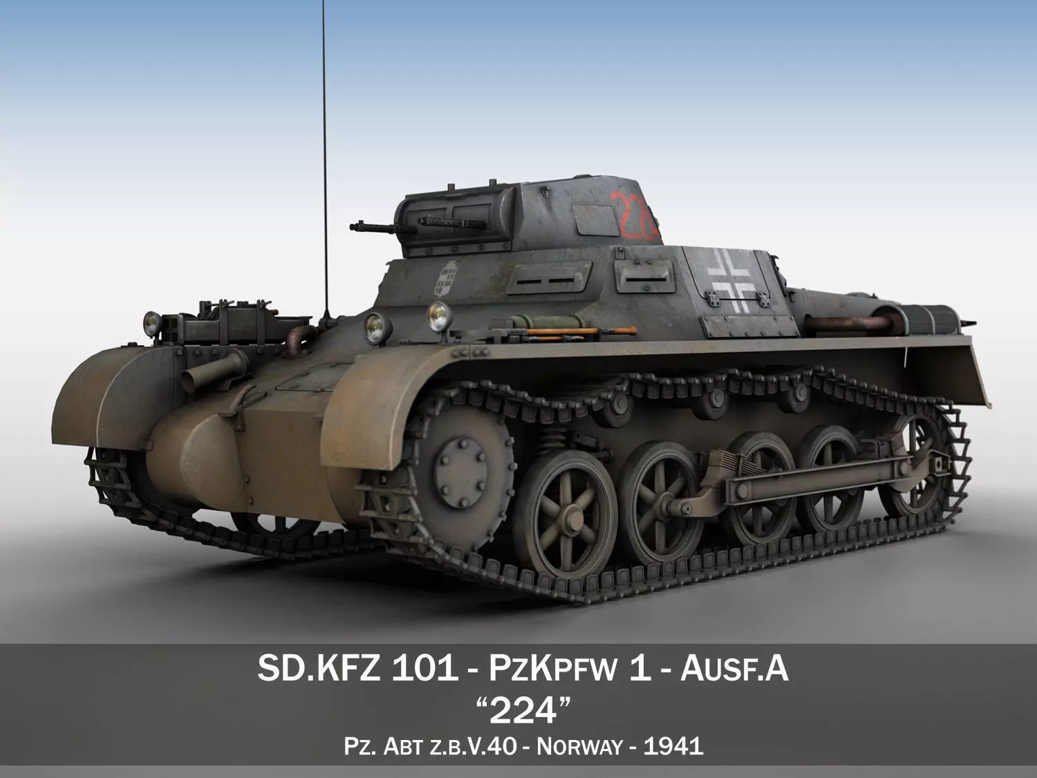 PzKpfw 1 - Panzer 1 - Ausf A - 224 3D model