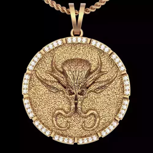 Octopus pendant silver gold printable jewelry