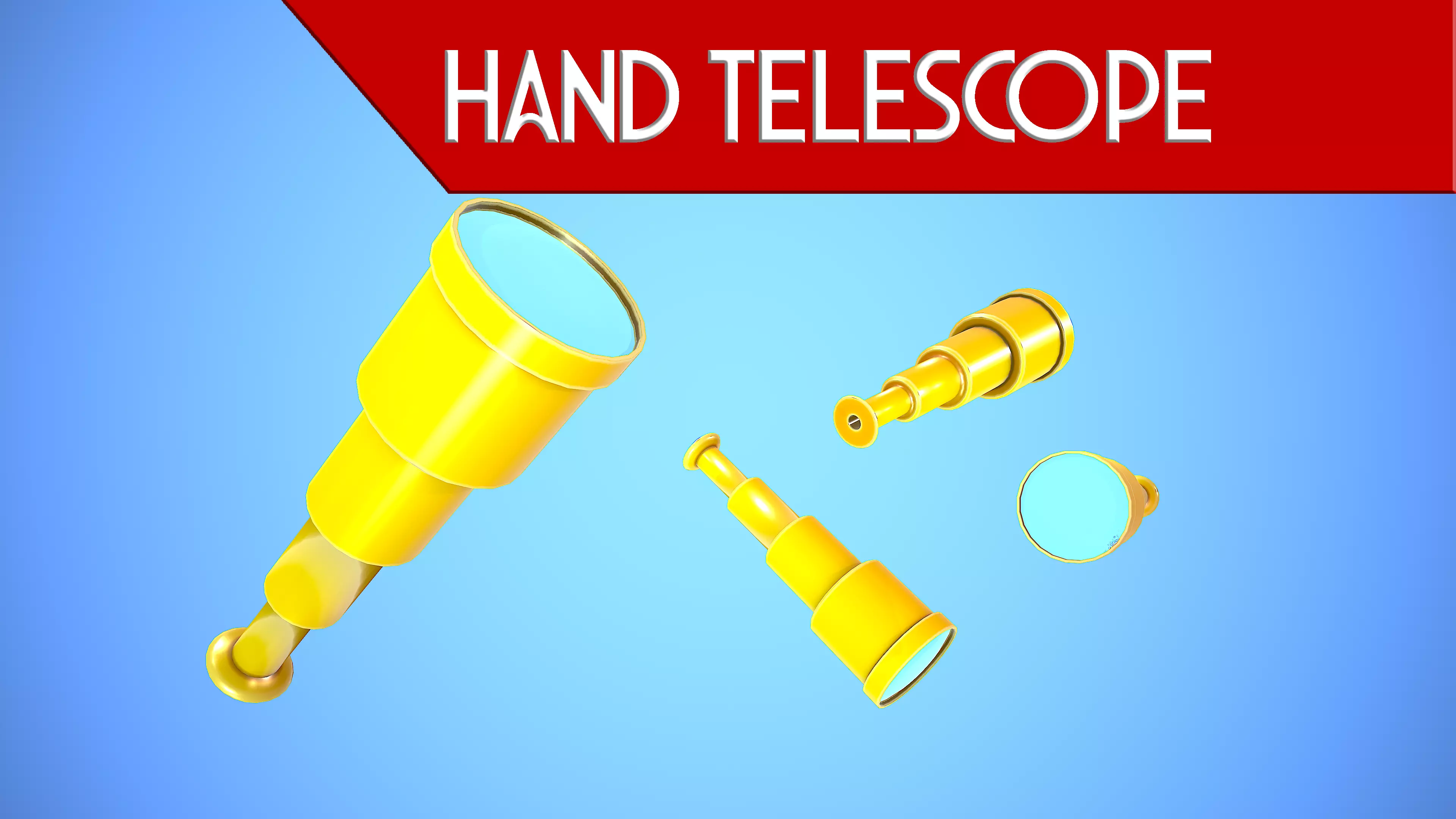 HAND TELESCOPE CARTOON STYLIZED Low-poly 3D model