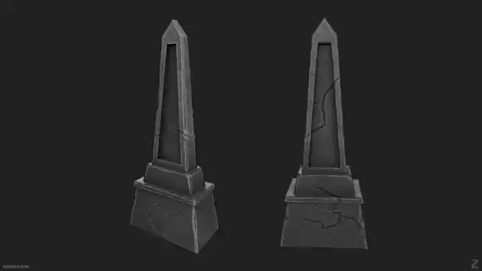 Gravestone Low-poly 3D model